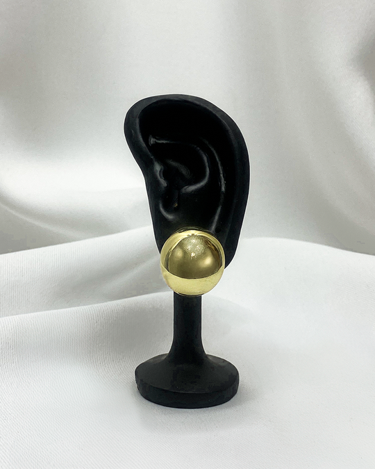 Pendientes de tachuela diseño de esfera enchapado en oro 14k acero inoxidable