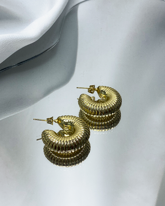 Argollas chunky en oro 14k acero inoxidable