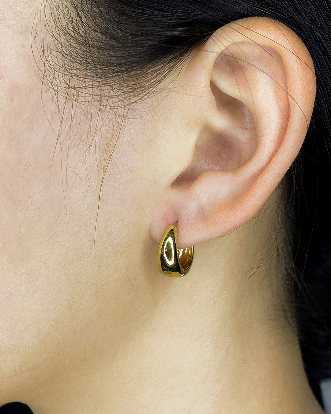 Aretes enchapados en oro 14k de acero inoxidable