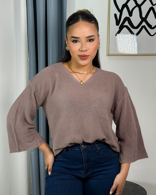 Sueter jersey manga de bolado