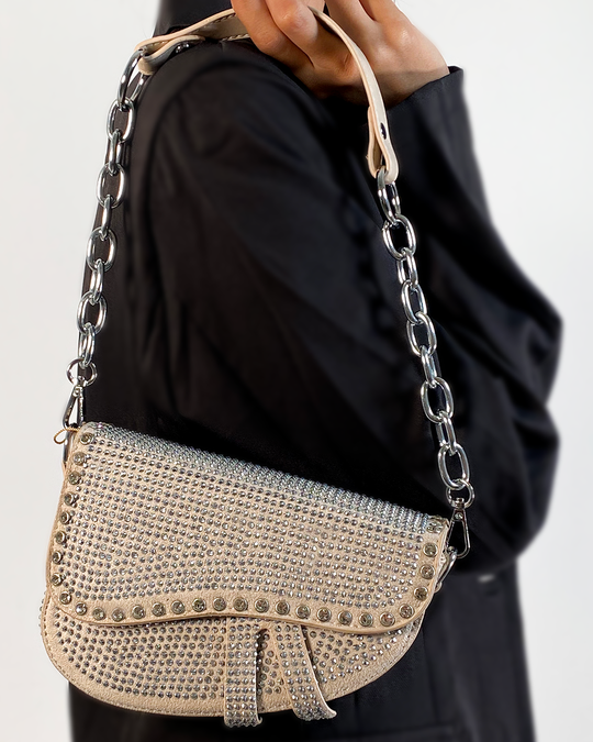 Cartera de semicuero brillante