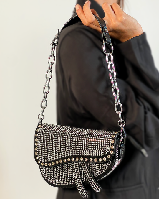 Cartera de semicuero brillante