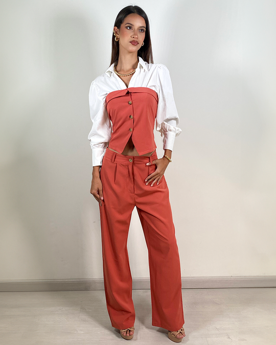 Conjunto de tops con botones y patalon