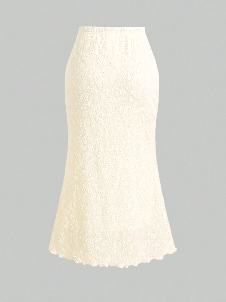 Falda larga unicolor