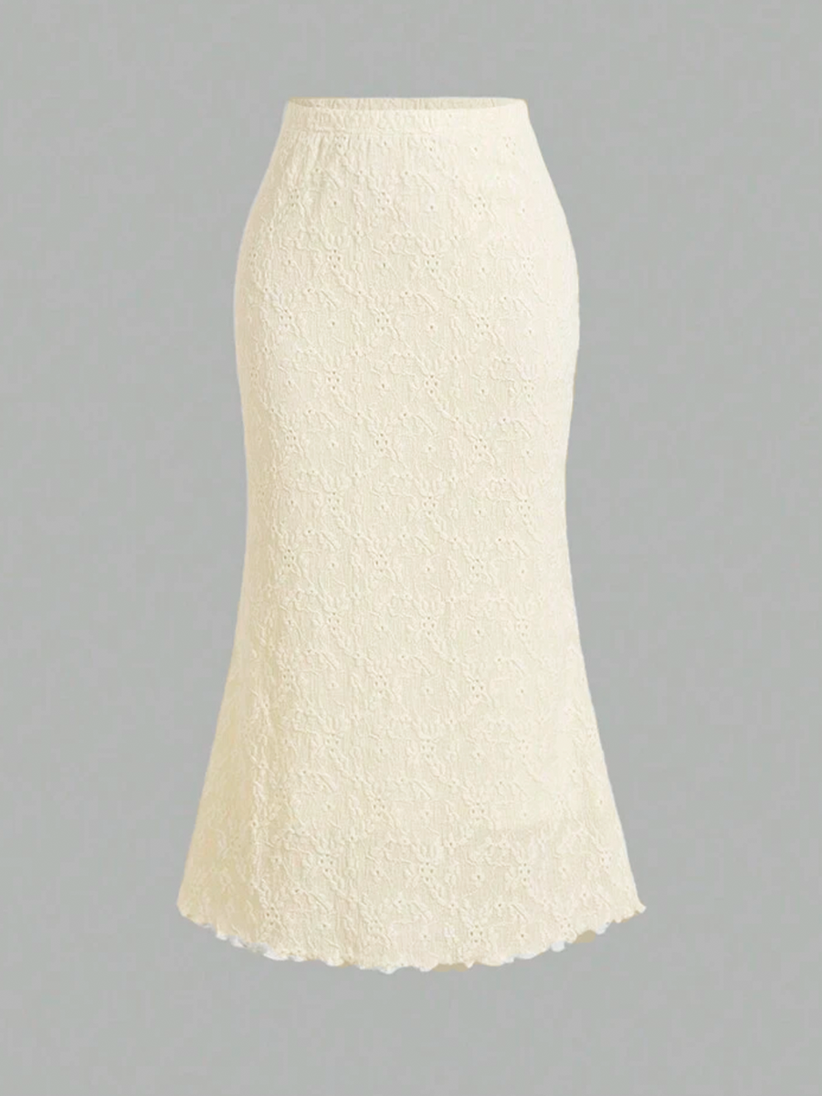 Falda larga unicolor