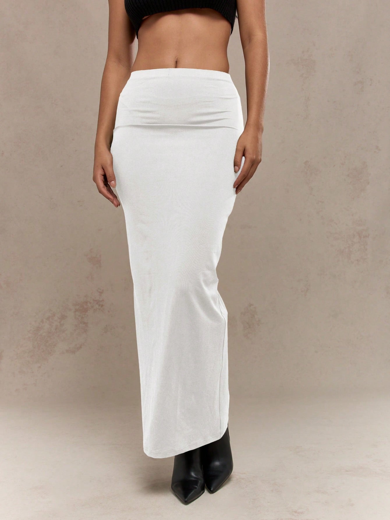 Falda larga unicolor