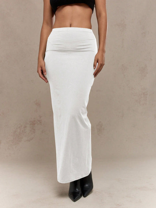 Falda larga unicolor