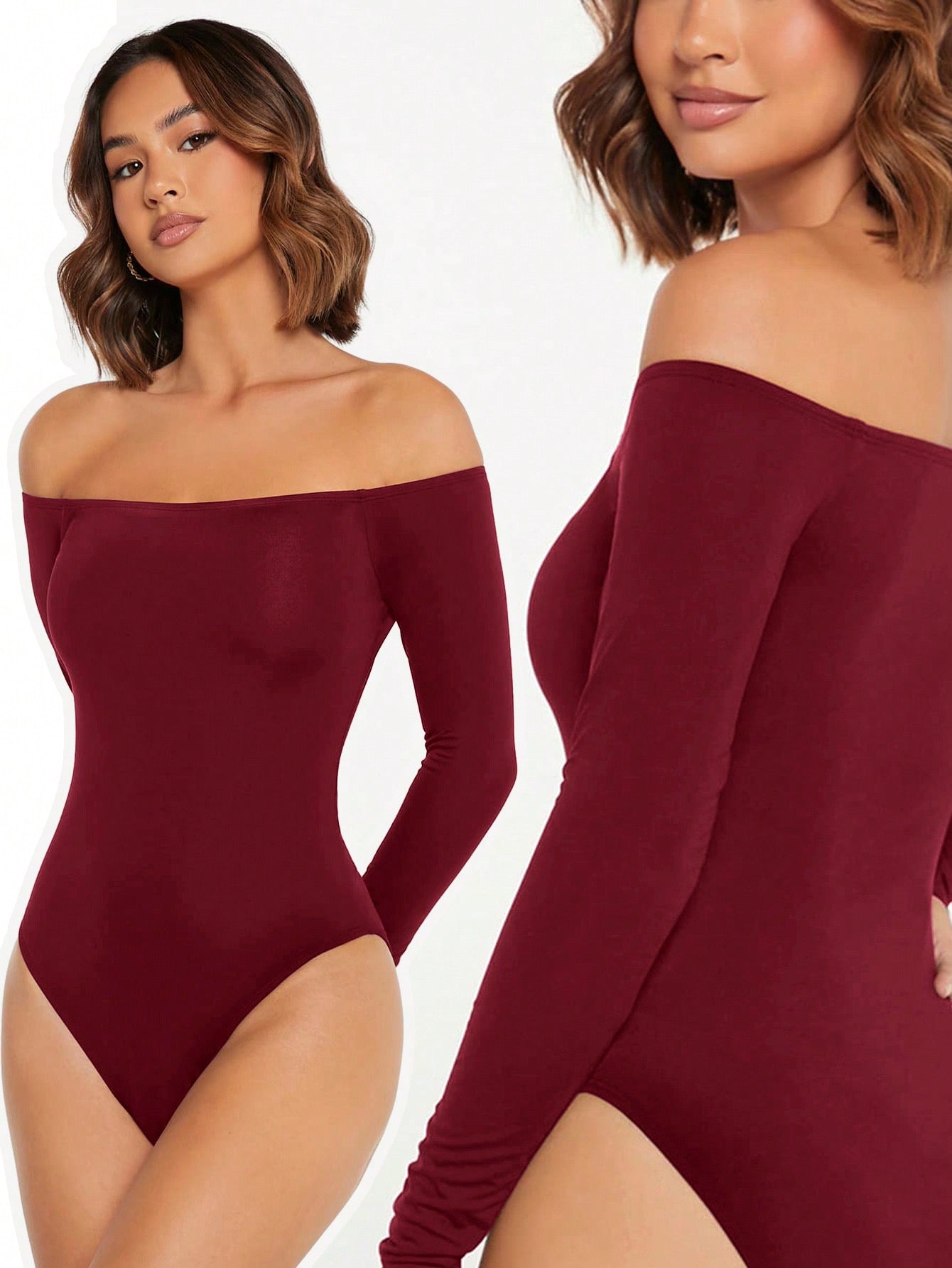 Body manga larga hombros al aire