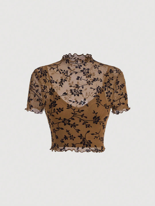 Crop tops de malla con forro