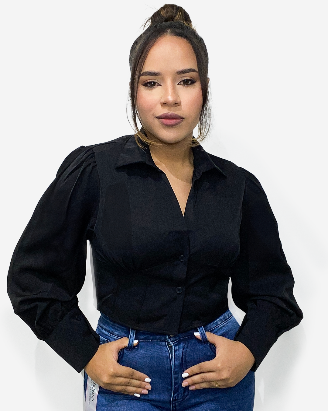 Camisa manga bombacha