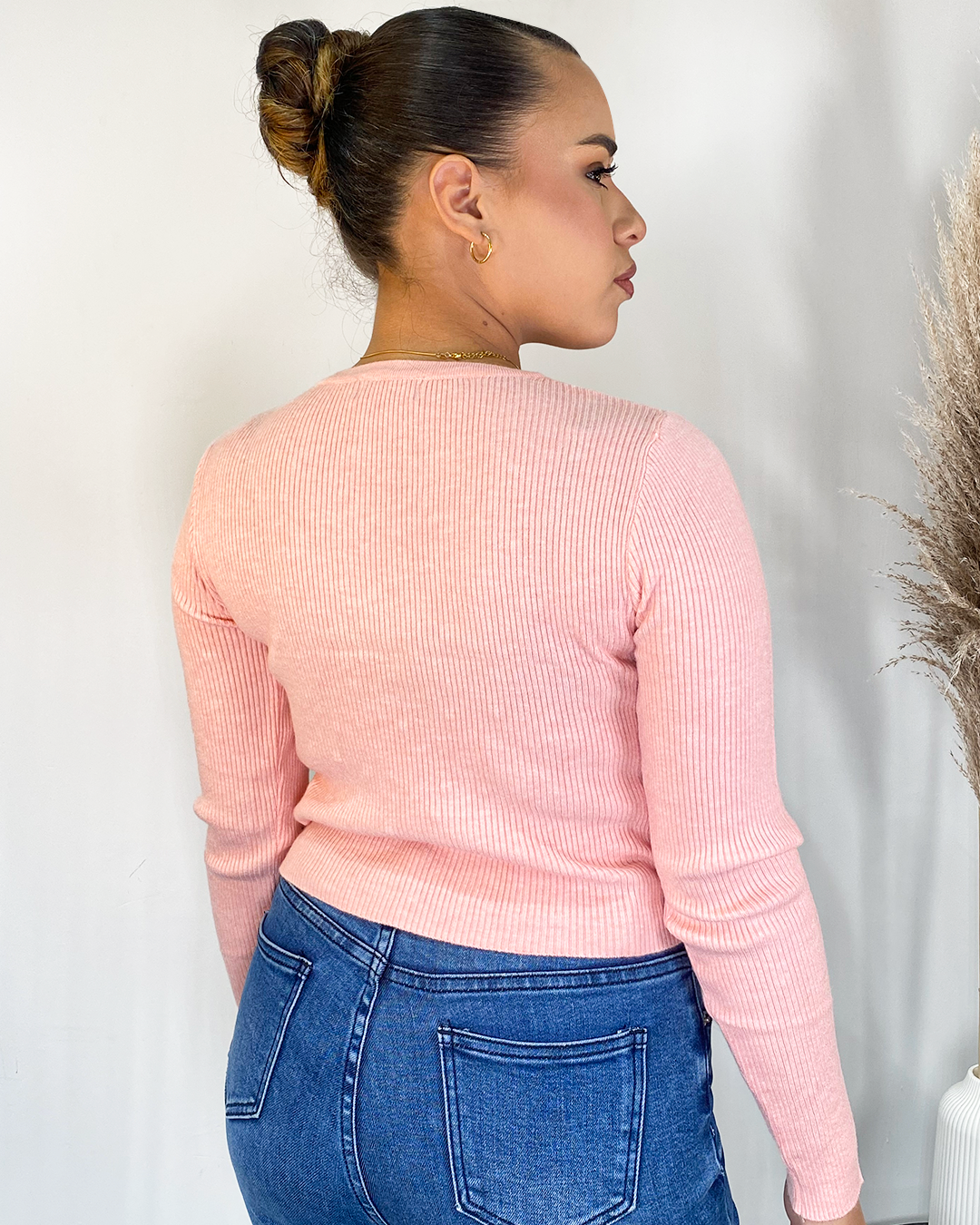 blusa manga larga con piedreria