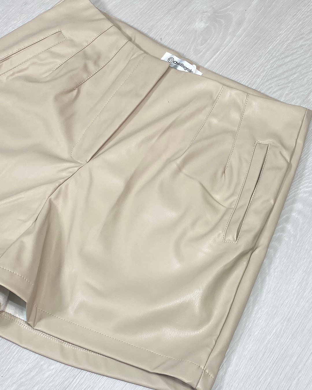 Zara-style leather shorts