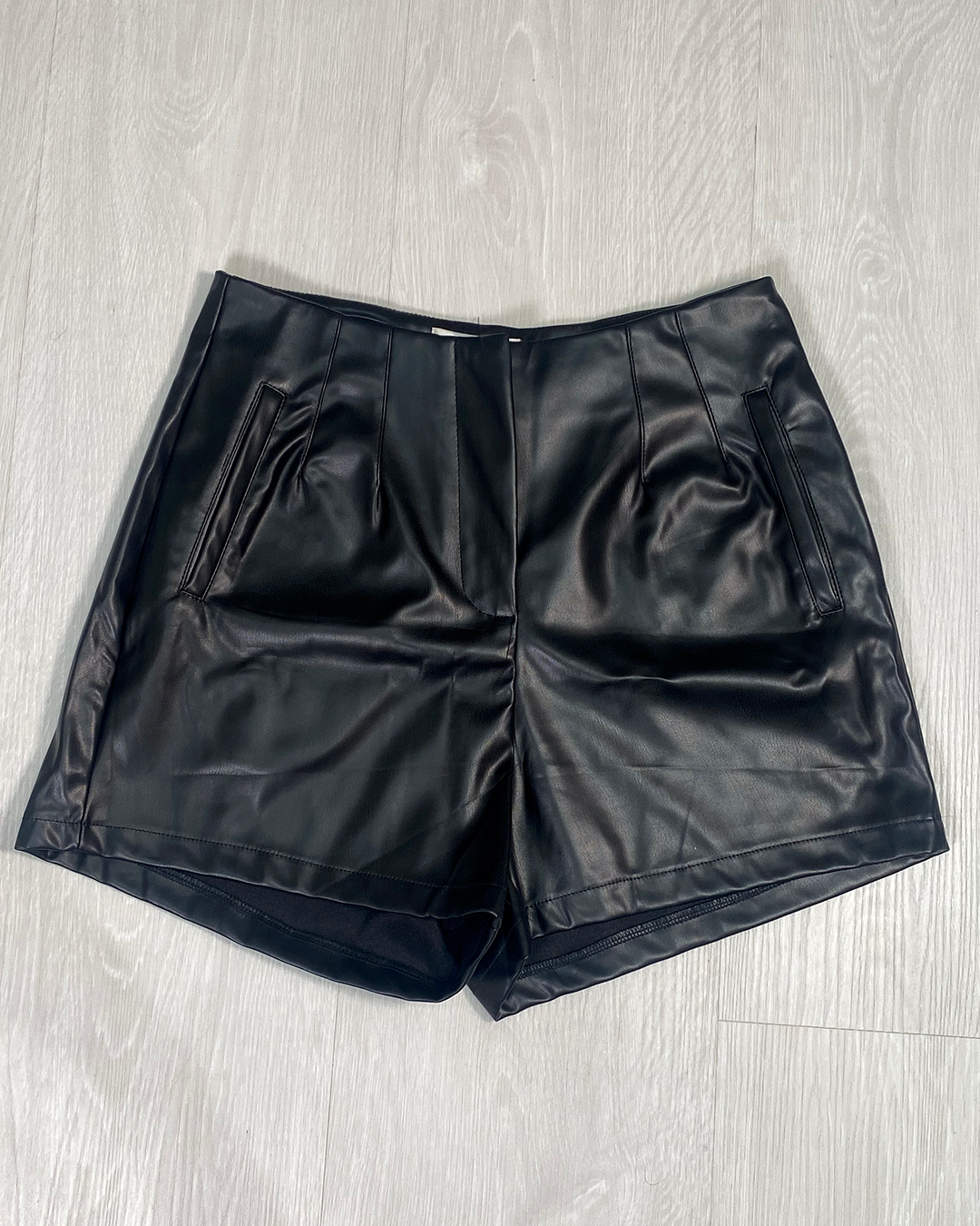 Zara-style leather shorts