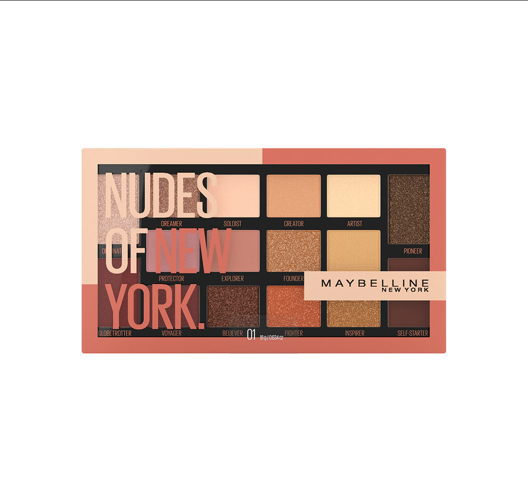 Paleta de Sombras Grandes Nudes Of New York 16 Paneles Maybelline