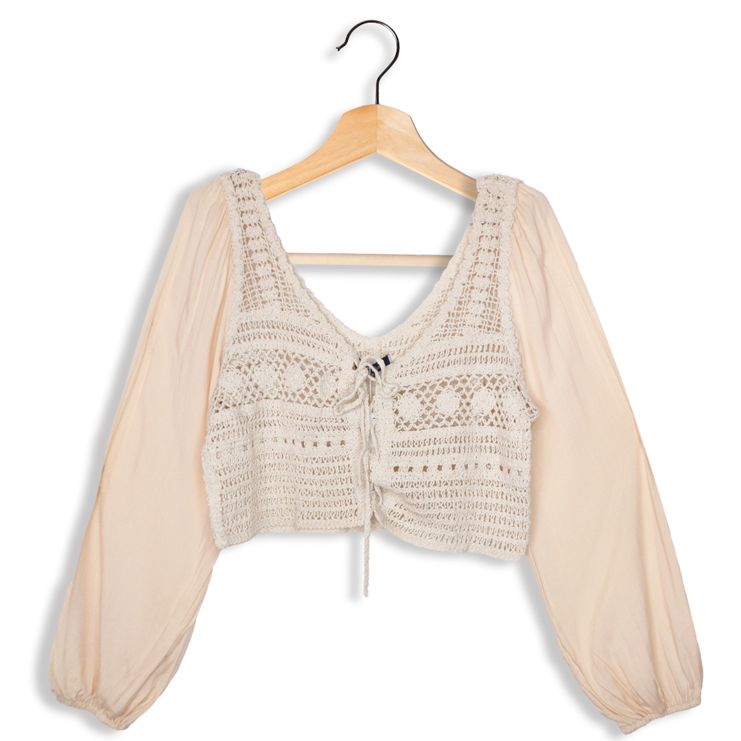 Crop tops tejido manga larga