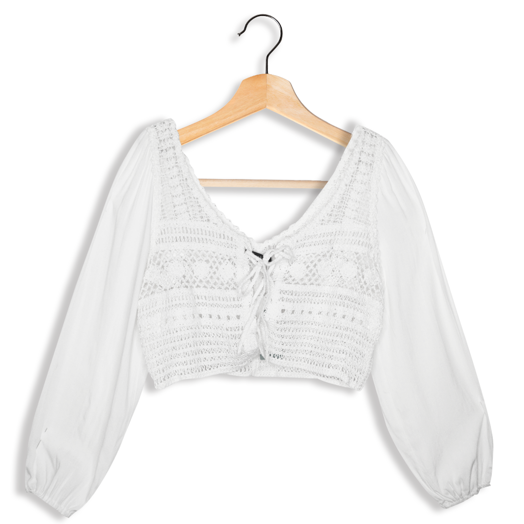 Crop tops tejido manga larga