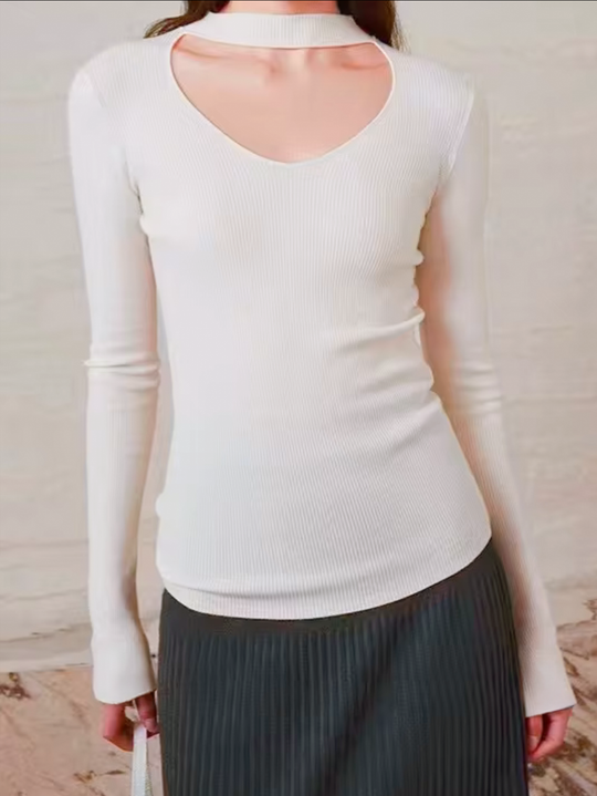 Sueter tejido con abertura