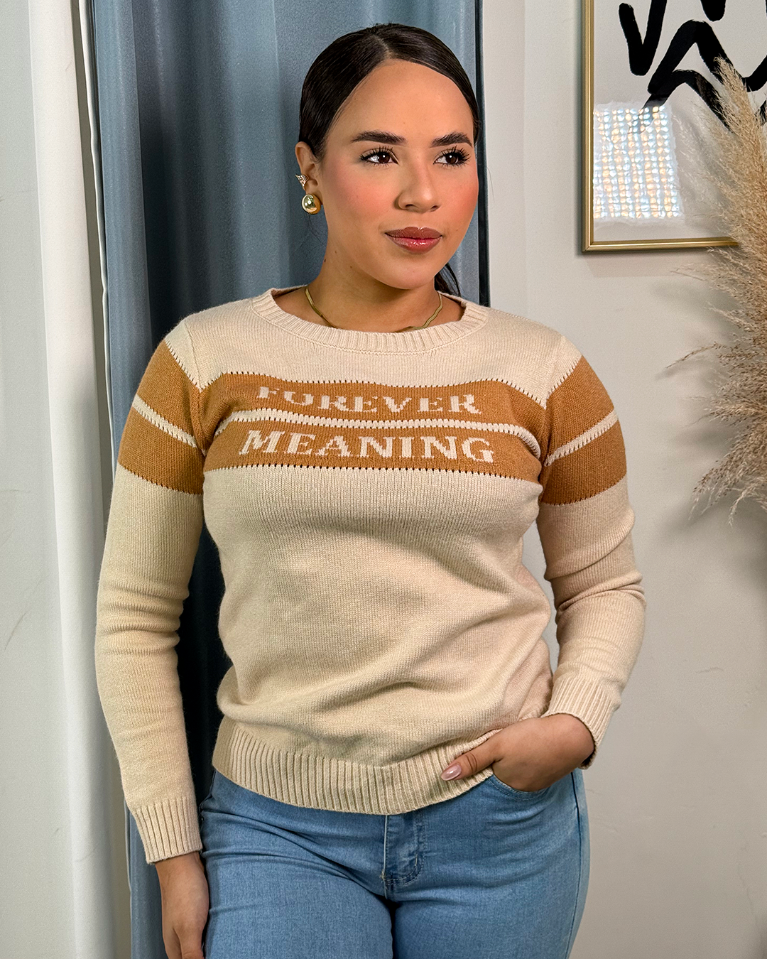 Sueter tejido con estampado