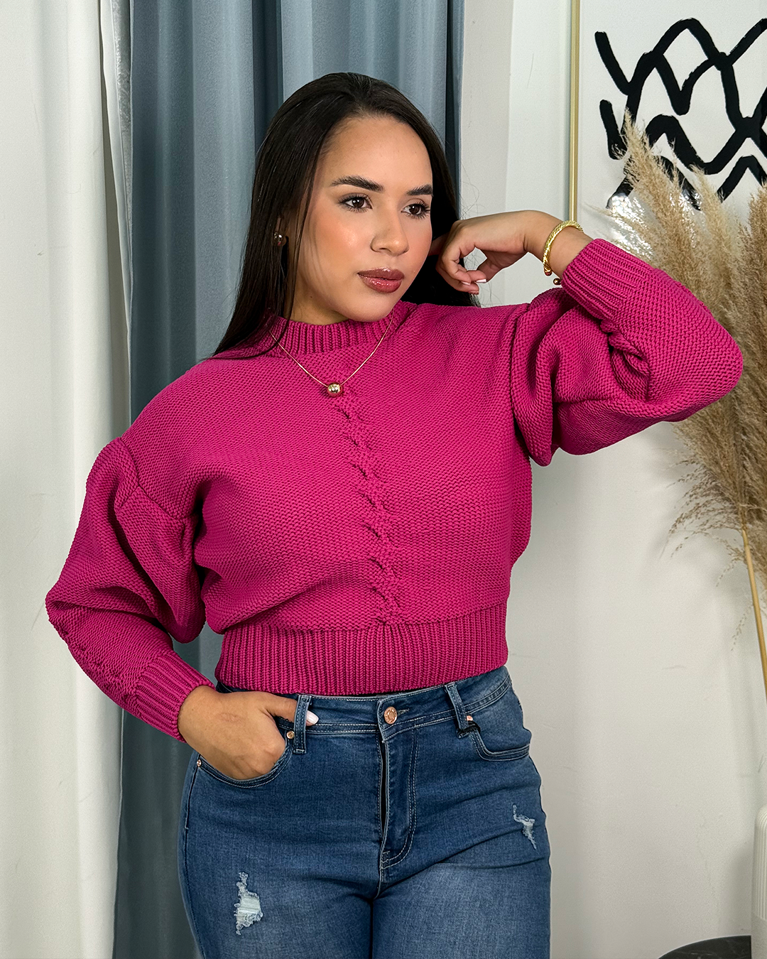 Sueter jersey manga bombacha