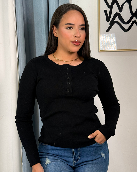 Sueter tejido con botones