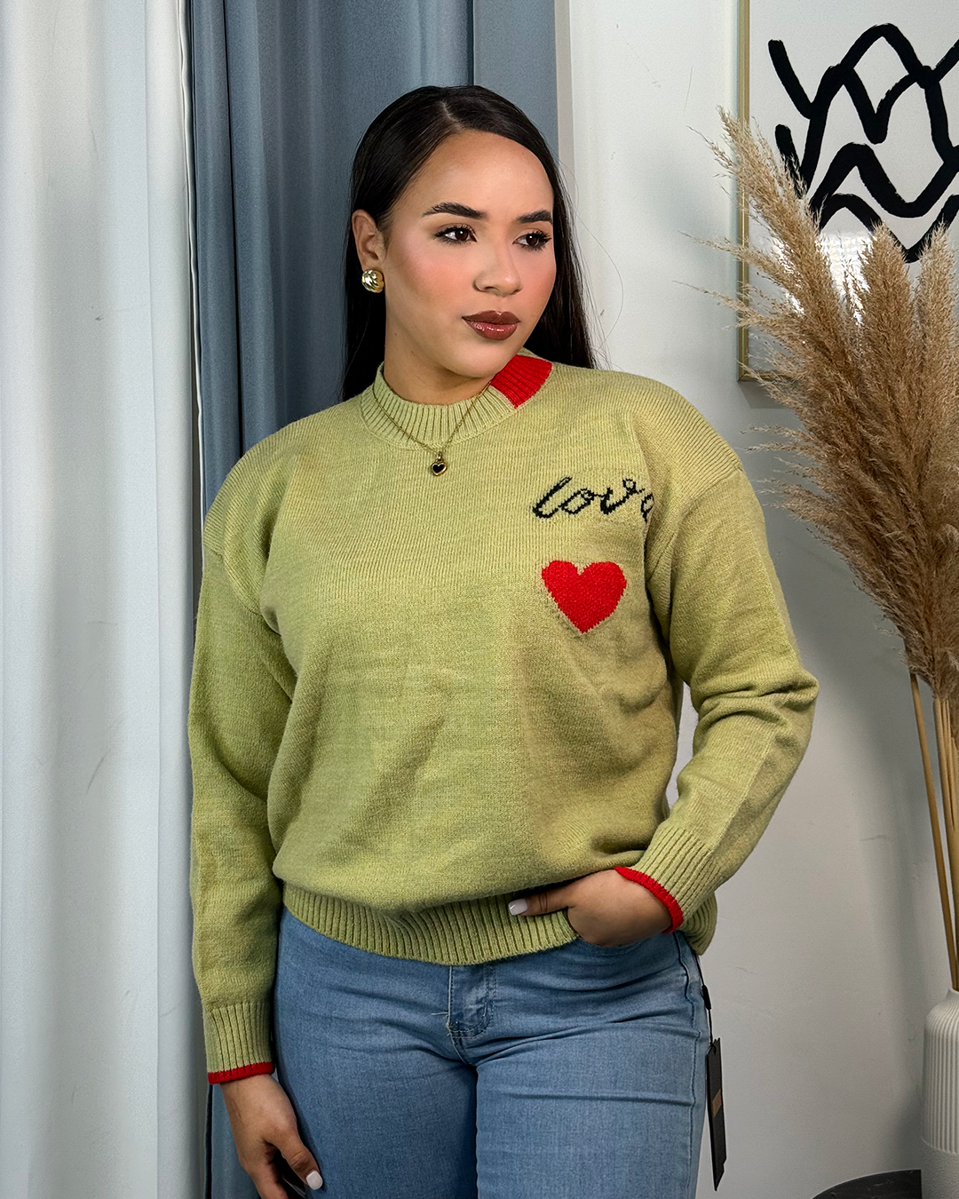 Sueter jersey tejido