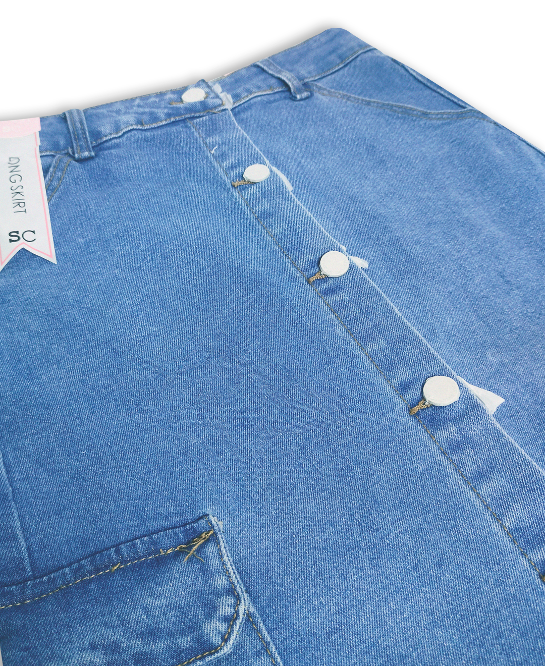 Falda jeans larga tipo cargo