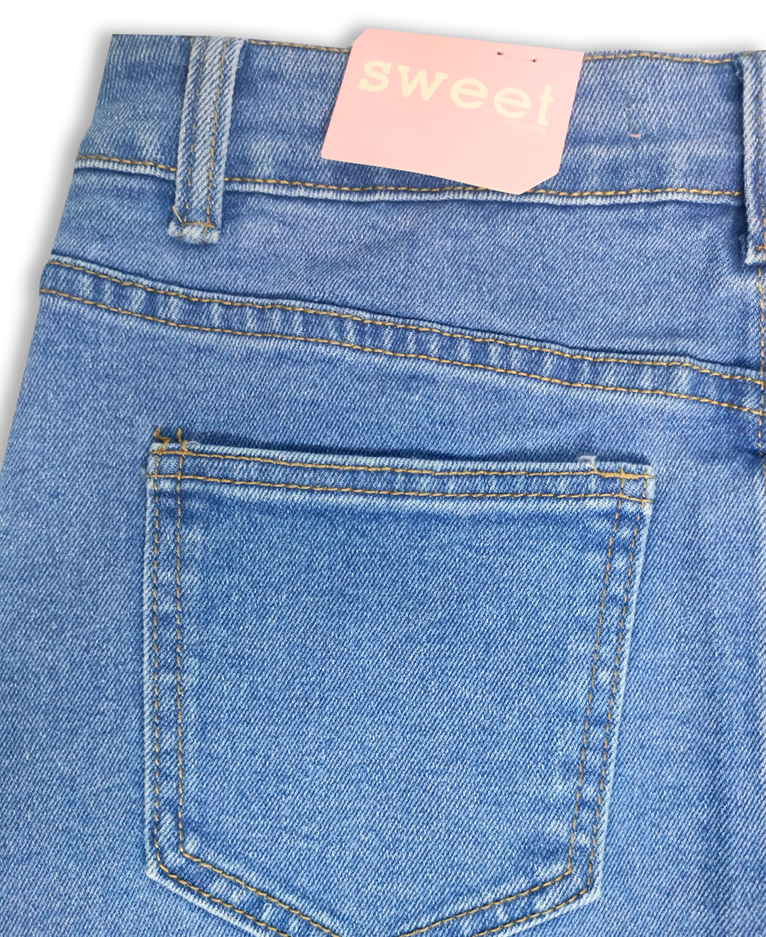 Falda jeans larga tipo cargo