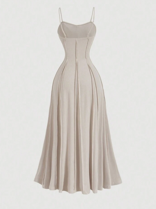 Vestido con diseño patwork de punto, unicolor con detalle de nudo delantero