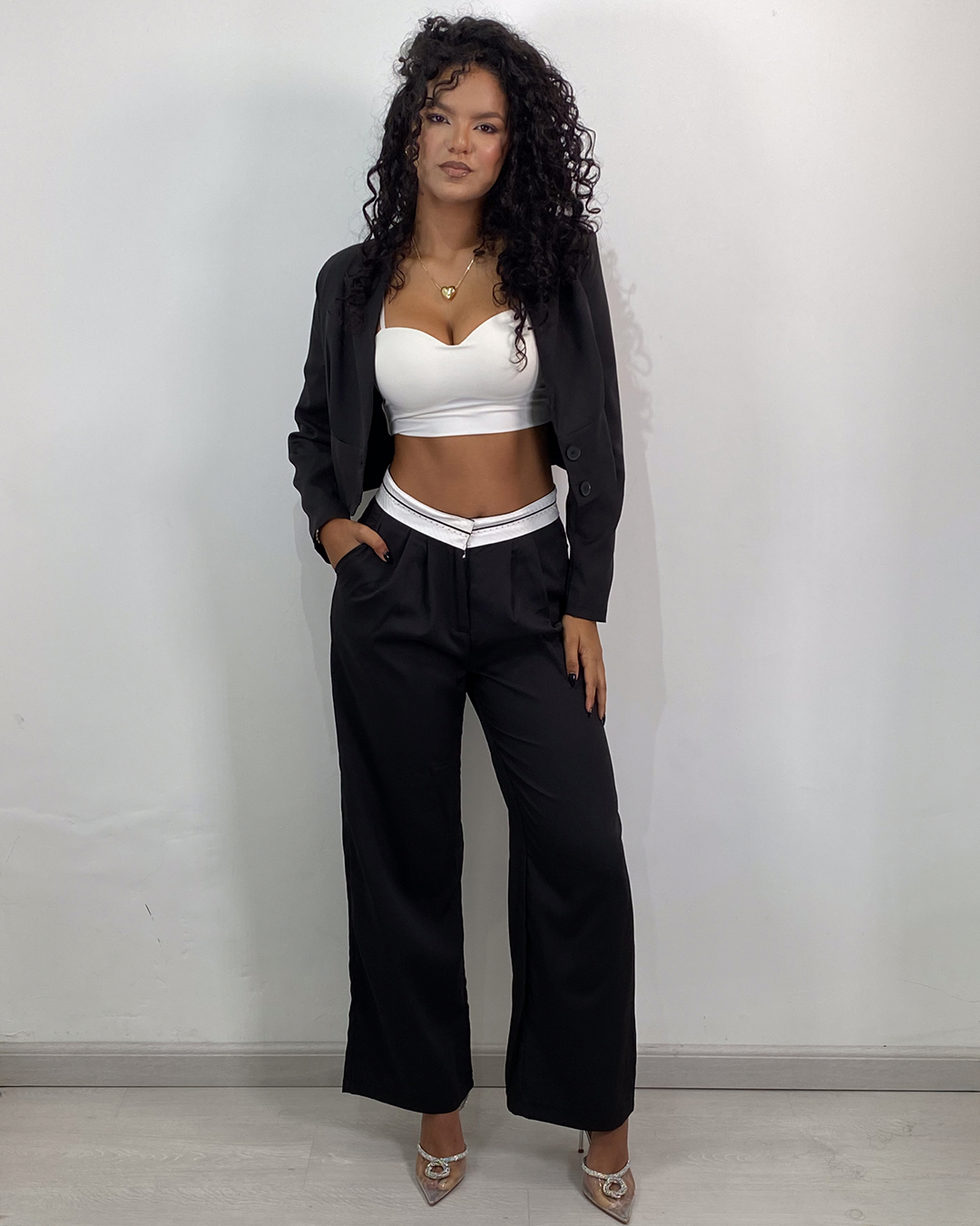 Blazer and palazzo pants set