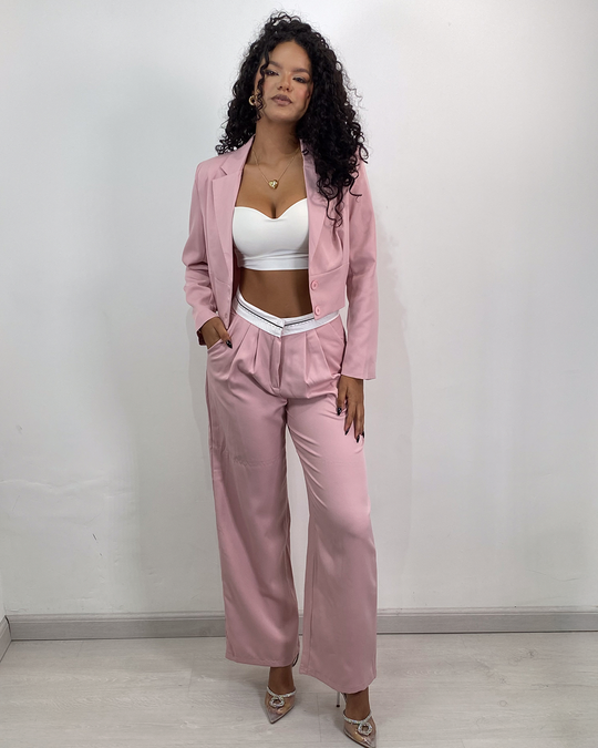 Conjunto de blazer y pantalon palazo