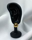 Aretes con diseño de esfera enchapado en oro 14k acero inoxidable