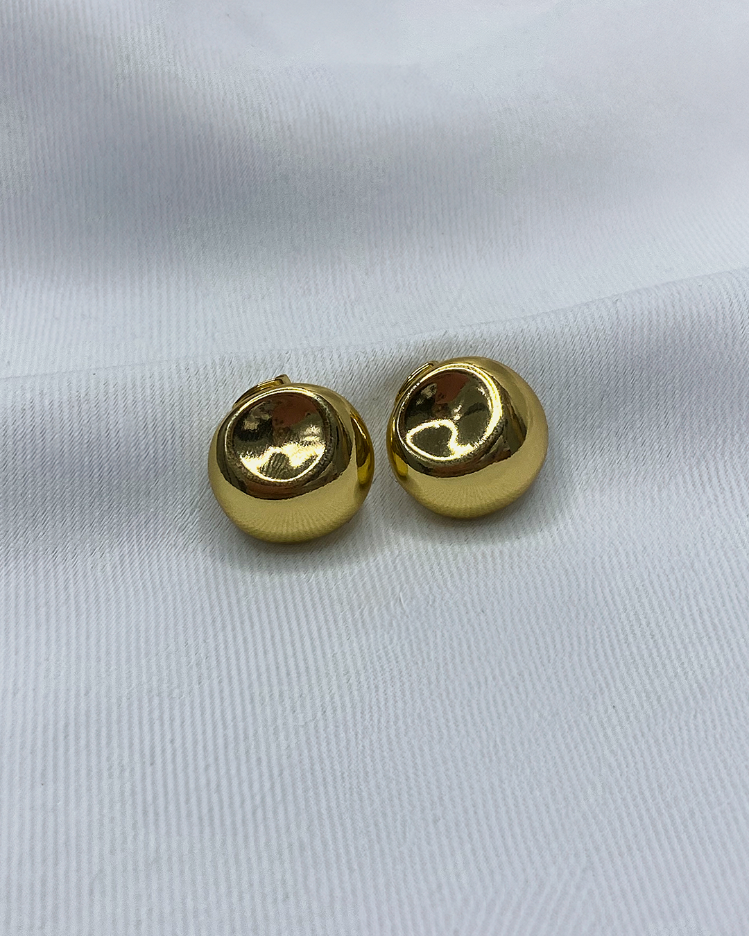 Pendientes de tachuela diseño de esfera abstracta enchapado en oro 18k acero inoxidable