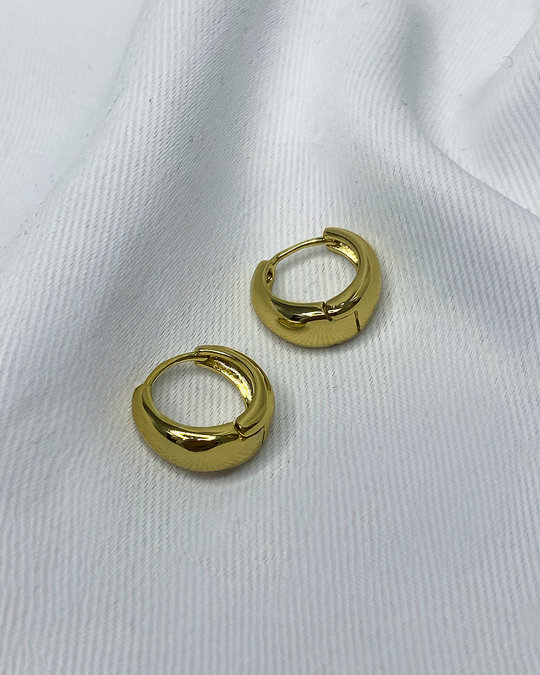 Aretes enchapados en oro 14k de acero inoxidable