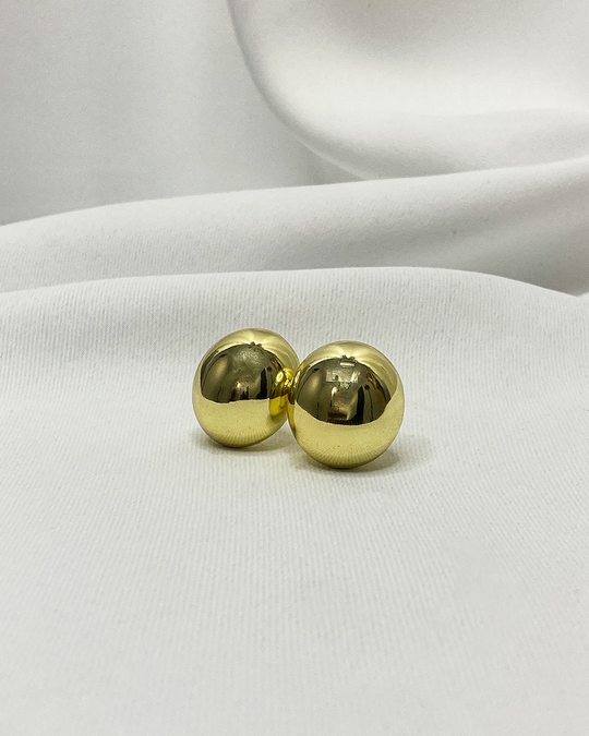 Pendientes de tachuela diseño de esfera enchapado en oro 14k acero inoxidable