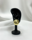 Pendientes de tachuela diseño de esfera enchapado en oro 14k acero inoxidable