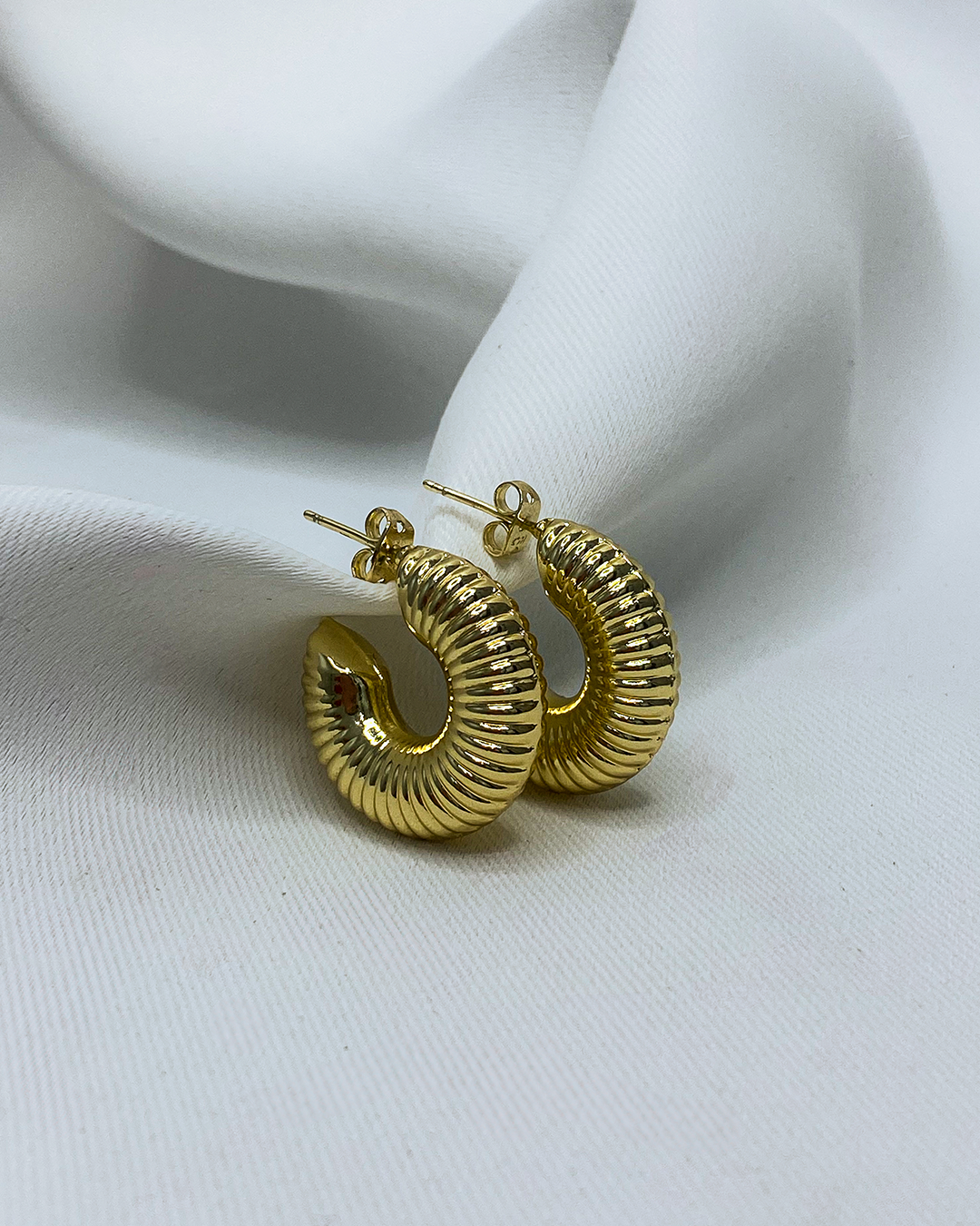 Argollas chunky en oro 14k acero inoxidable