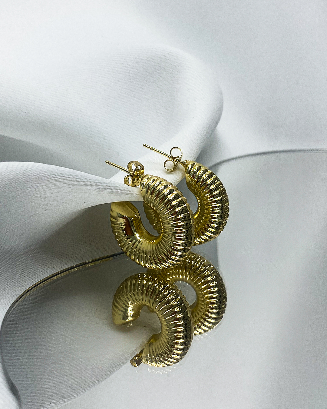 Argollas chunky en oro 14k acero inoxidable