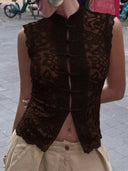 Blusa de encaje estilo chino