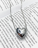 Collar con dige de corazon burbuja enchapado en oro 14k acero inoxidable