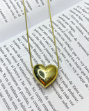 Collar con dige de corazon burbuja enchapado en oro 14k acero inoxidable