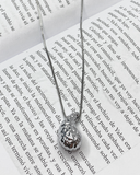 Collar con dige de gota con textura enchapados en oro 14k de acero inoxidable