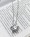 Collar con dige de estrella burbuja enchapado en oro 14k acero inoxidable