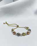 Pulsera balines enchapado en oro 14k acero inoxidable