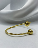 Pulsera con detalle de esfera enchapado en oro 14k acero inoxidable