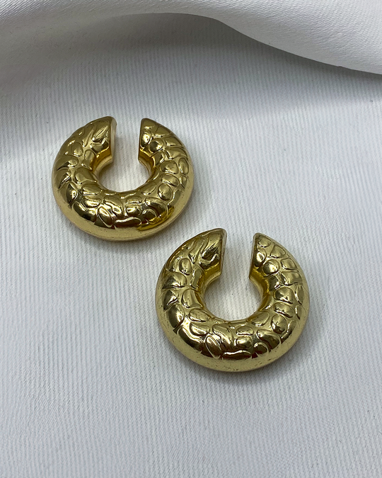 Ear cuff chunky enchapados en oro 14k de acero inoxidable