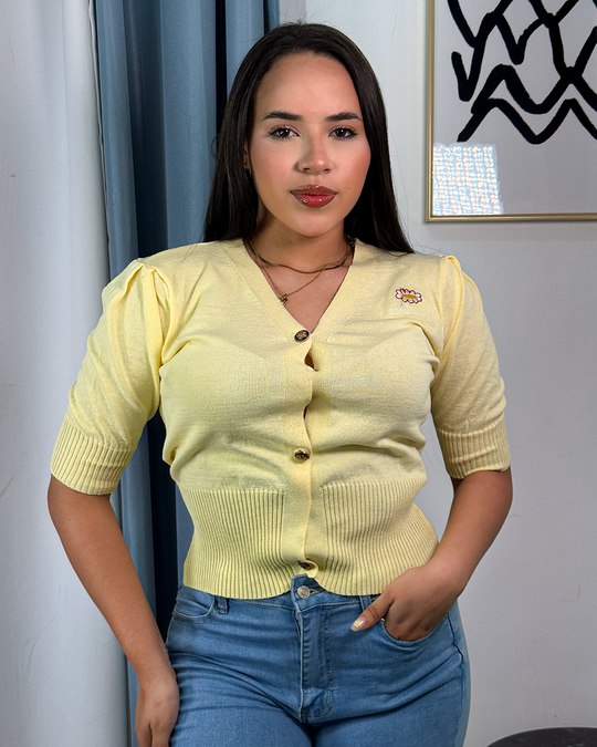 Sueter jersey tejido