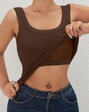 Camiseta de tirantes finos basico con almohadillas