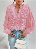 Blusa manga larga con fruncido