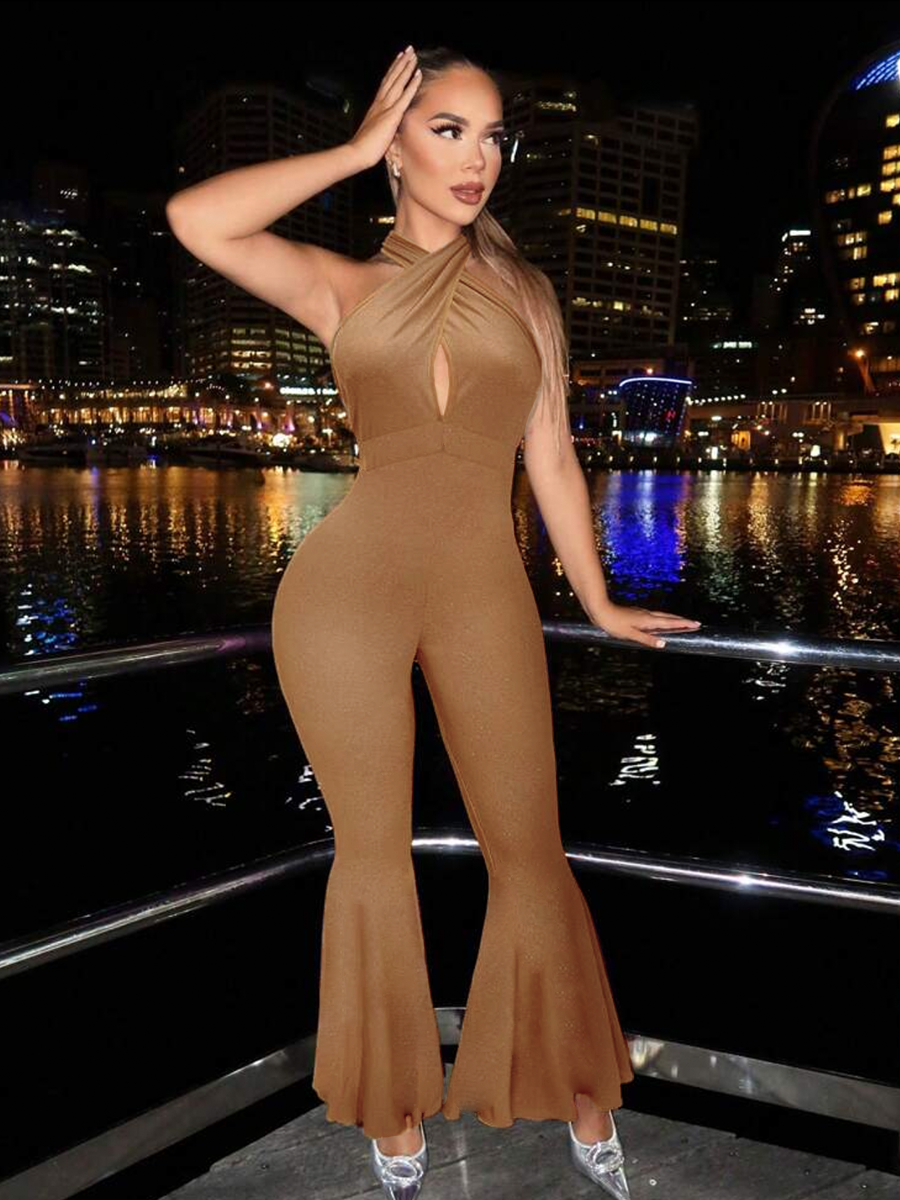 Enterizo cruzado con bota campana