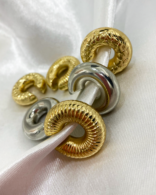 Ear cuff chunky enchapados en oro 14k de acero inoxidable